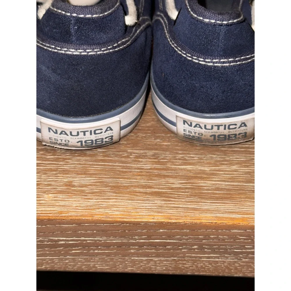 Nautica Mens Navy Suede Boat Shoes Lace‎ Up Size 9 NM238F